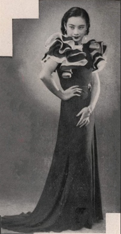图3 身着鸿翔定制时装的胡蝶（《美术杂志》1934年 [第2期 ）。.png